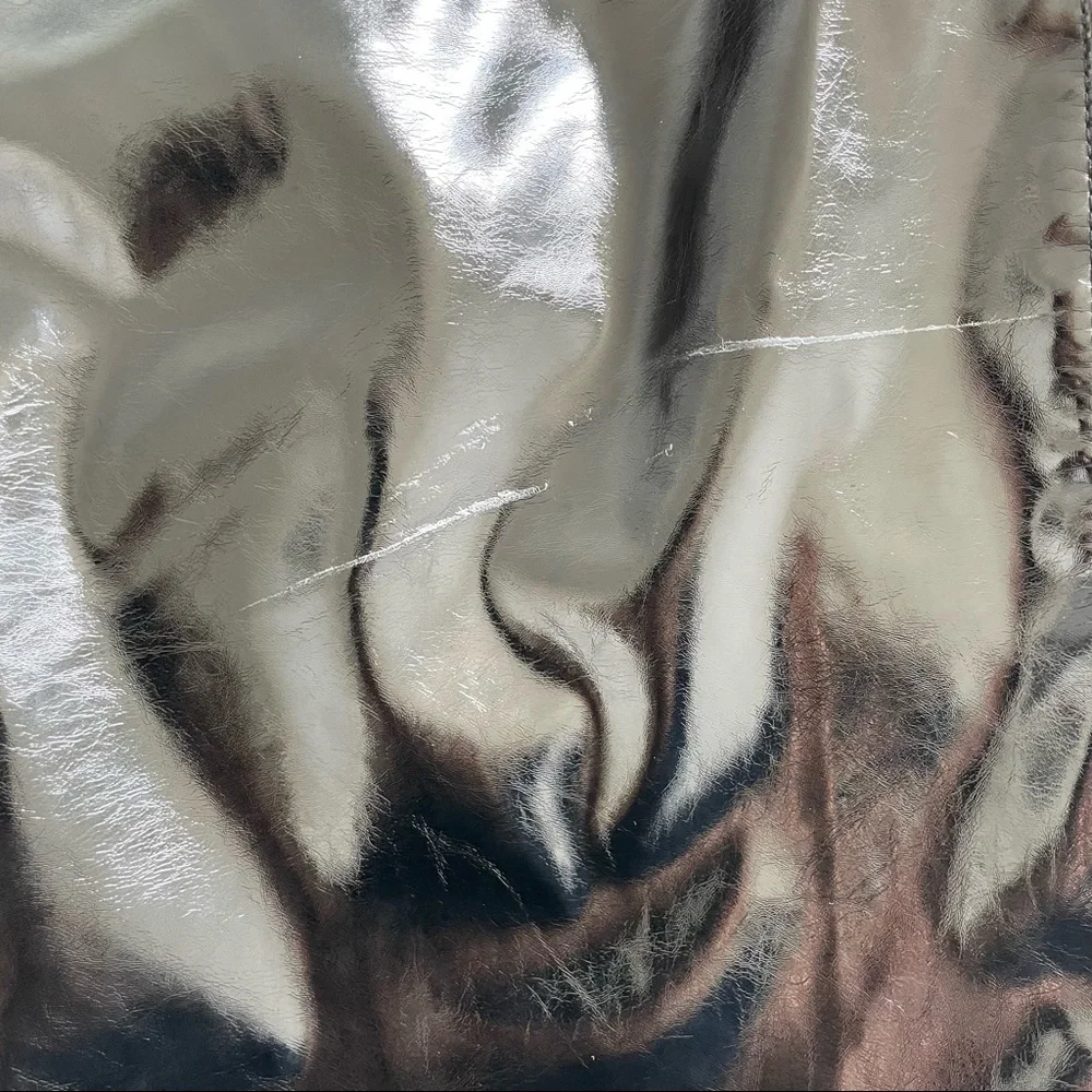 H&M Faux Leather High-Waisted Pants - Straight Leg - Picture 6 of 9